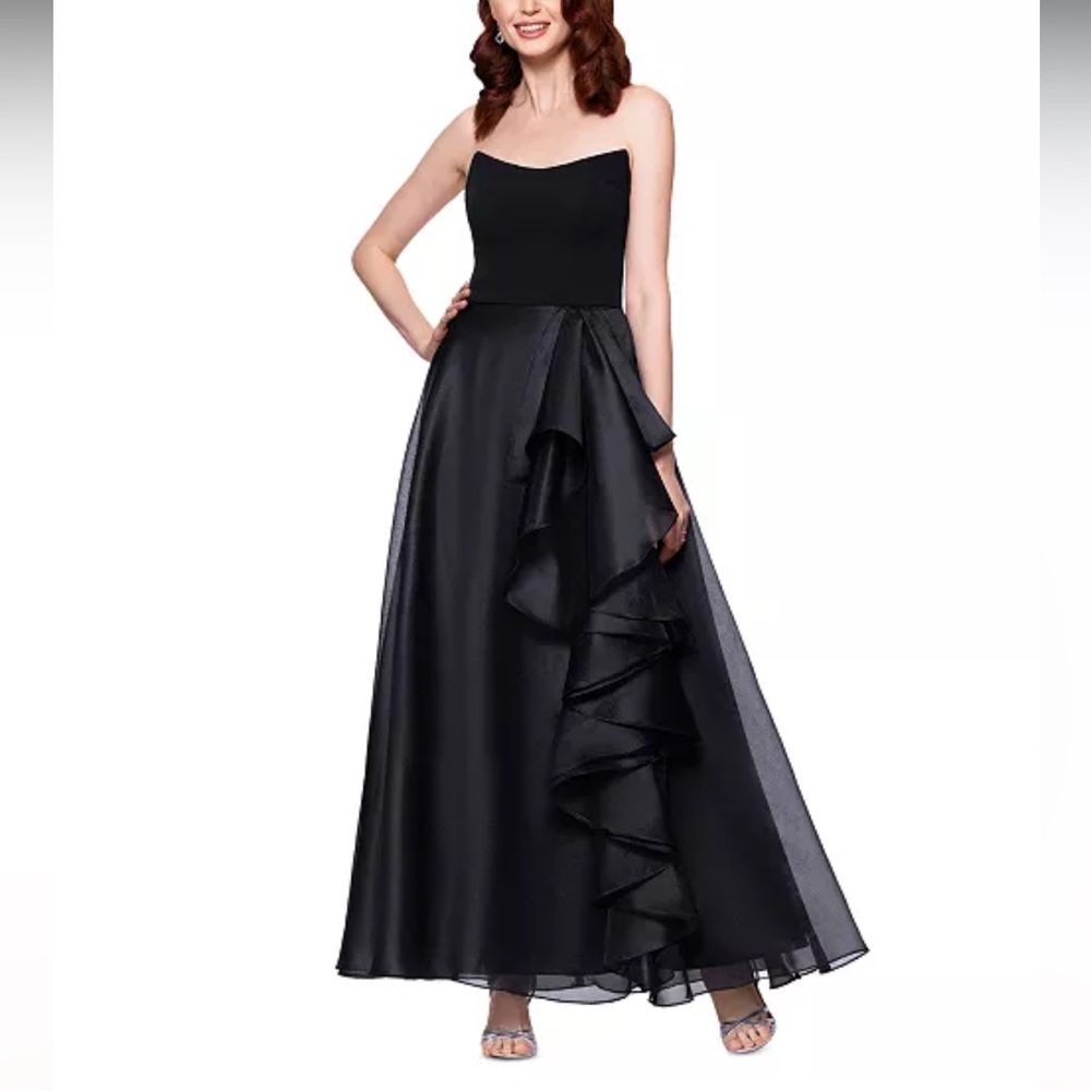 Elegant Black Strapless Gown sz 4
